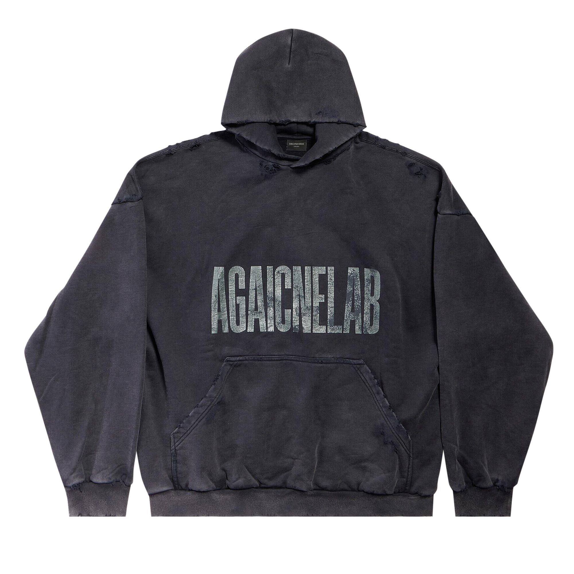 【BALENCIAGA】Large Fit Hood Washed Black Buy Balenciaga Large Fit Hoodie 'Washed Black/Anthracite
