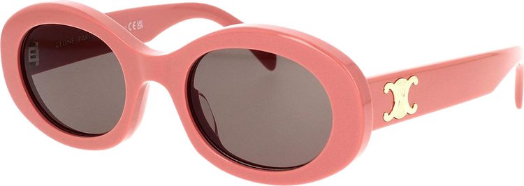 CELINE Oval Sunglasses Shiny PinkSmoke