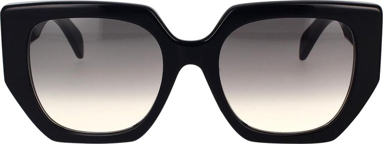 CELINE Diagonal Sunglasses Shiny BlackGradient Brown