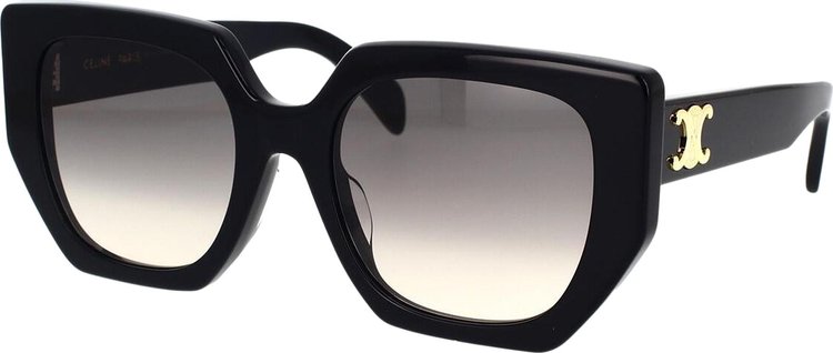 CELINE Diagonal Sunglasses Shiny BlackGradient Brown