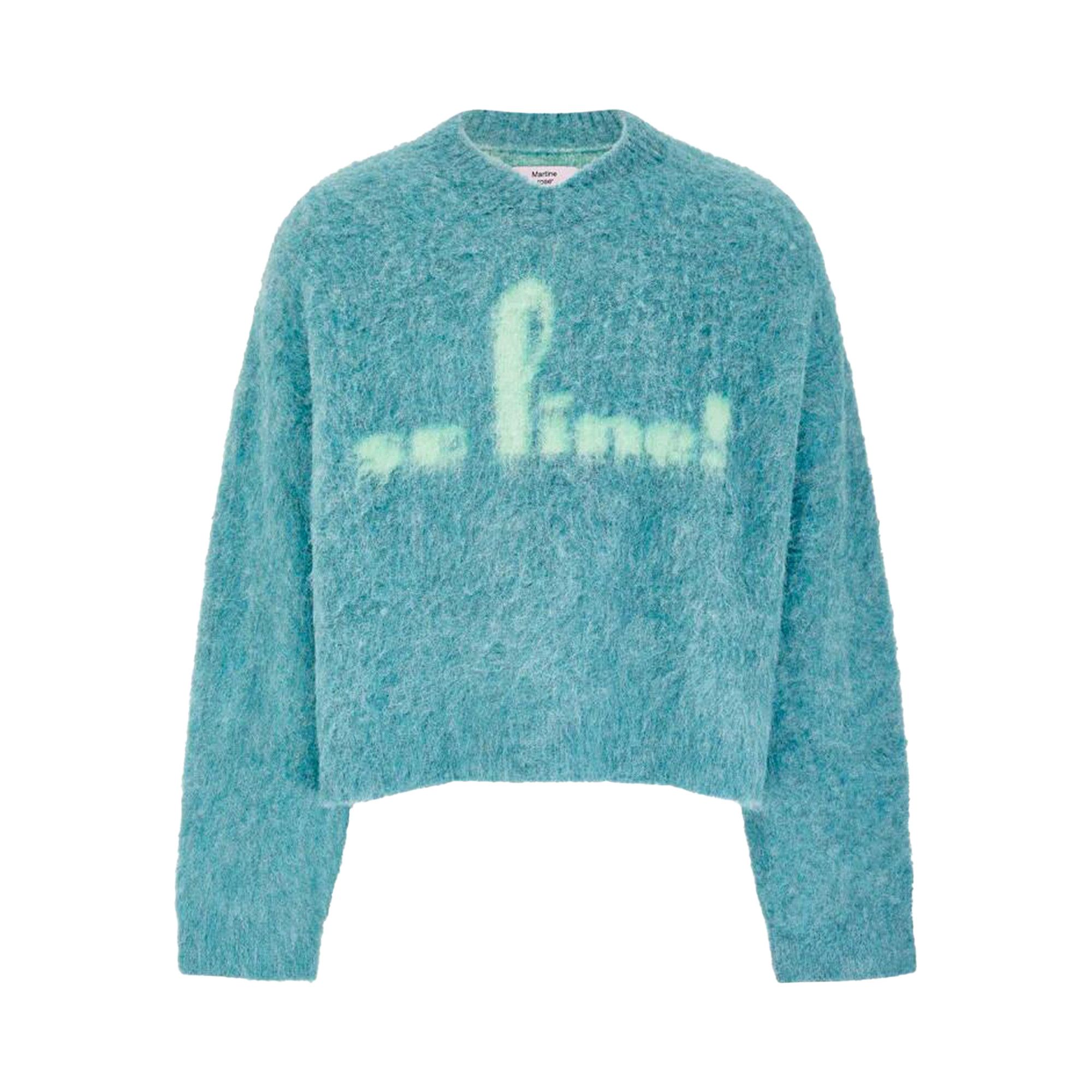 Buy Martine Rose Brushed Mohair V-Neck Jumper 'Blue/Teal' - 948YA01505 BLUE  | GOAT UK