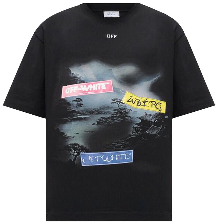Off White Type Sticker Skate Tee BlackMulticolor
