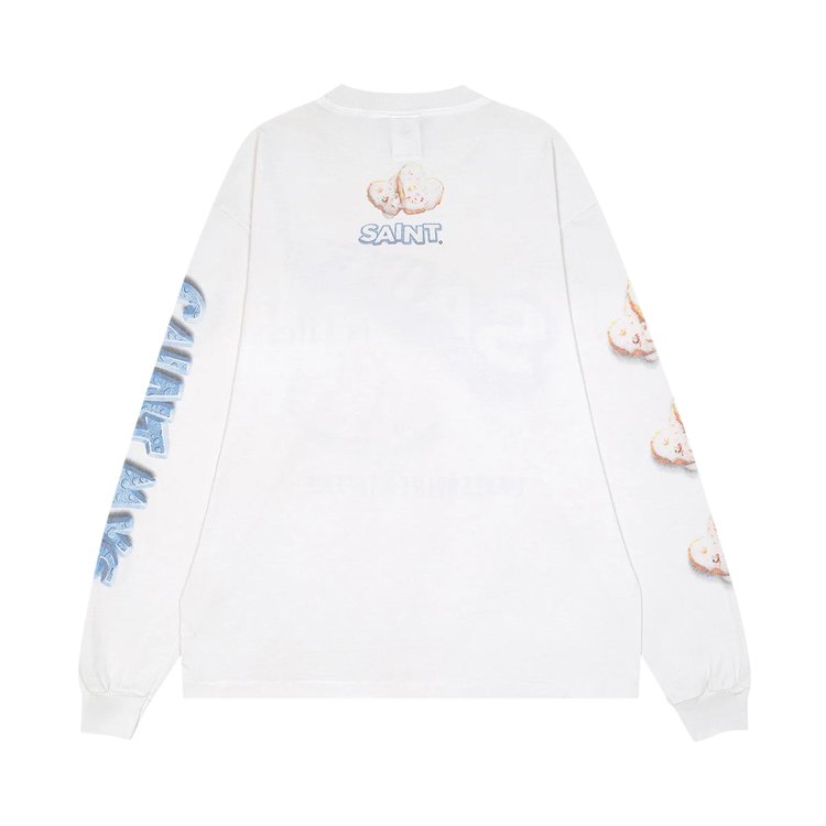 SAINT Mxxxxxx Heart Cake Long Sleeve Tee White