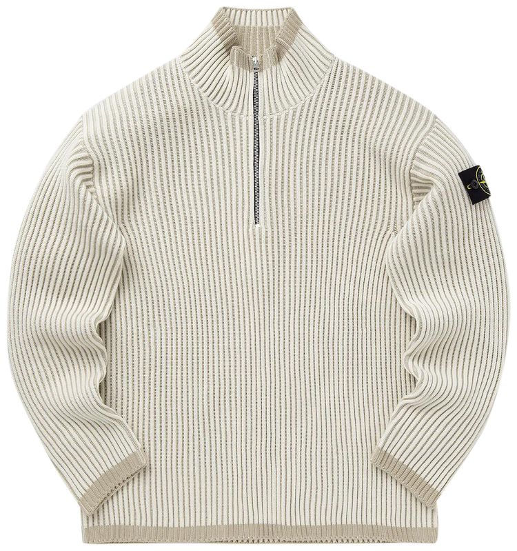 Stone Island Ribbed Sweater Natural