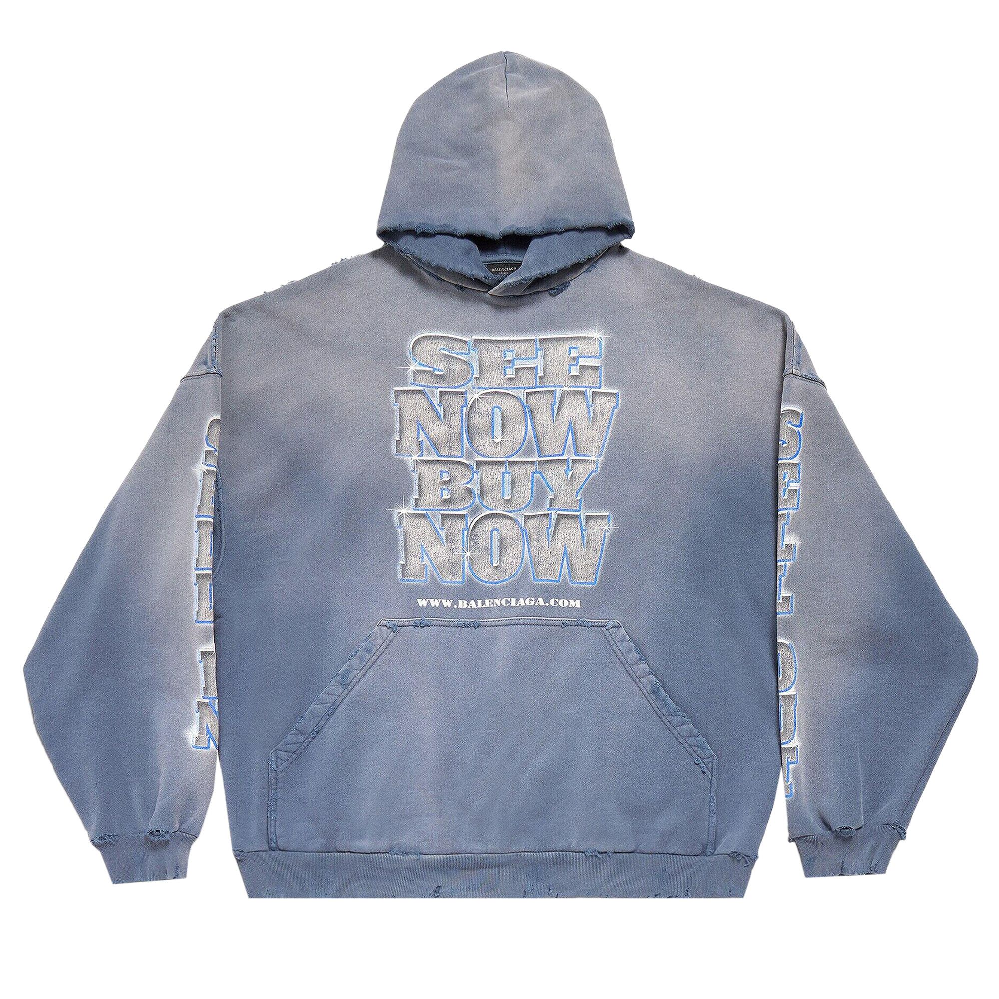 【BALENCIAGA】739024 large fit hoodie Buy Balenciaga Large Fit Hoodie 'Black/Silver/White