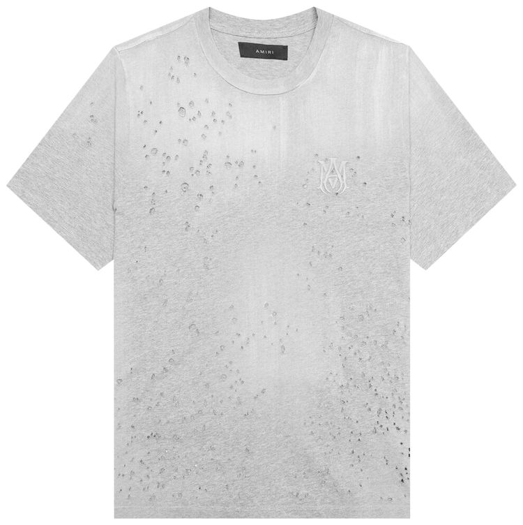Amiri Shotgun Embroidered Tee Grey
