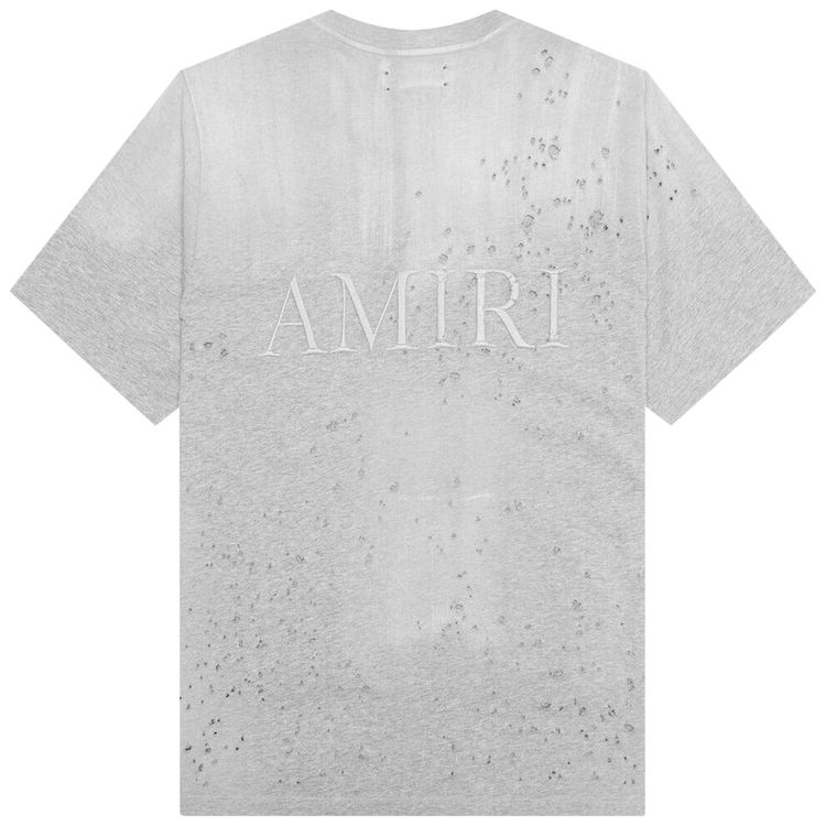 Amiri Shotgun Embroidered Tee Grey
