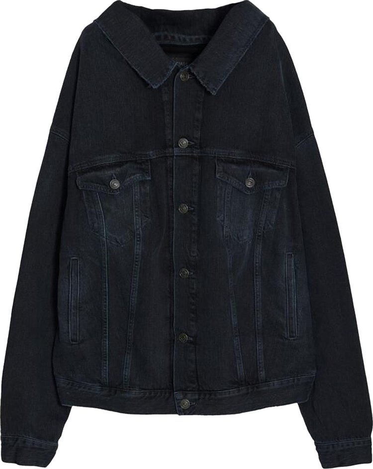 Balenciaga Off Shoulder Jacket New BlueBlack