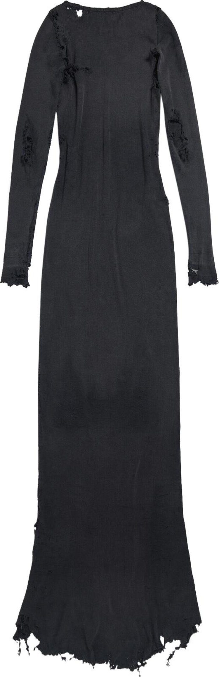 Balenciaga Long Sleeve Lingery Maxi Dress Washed Black