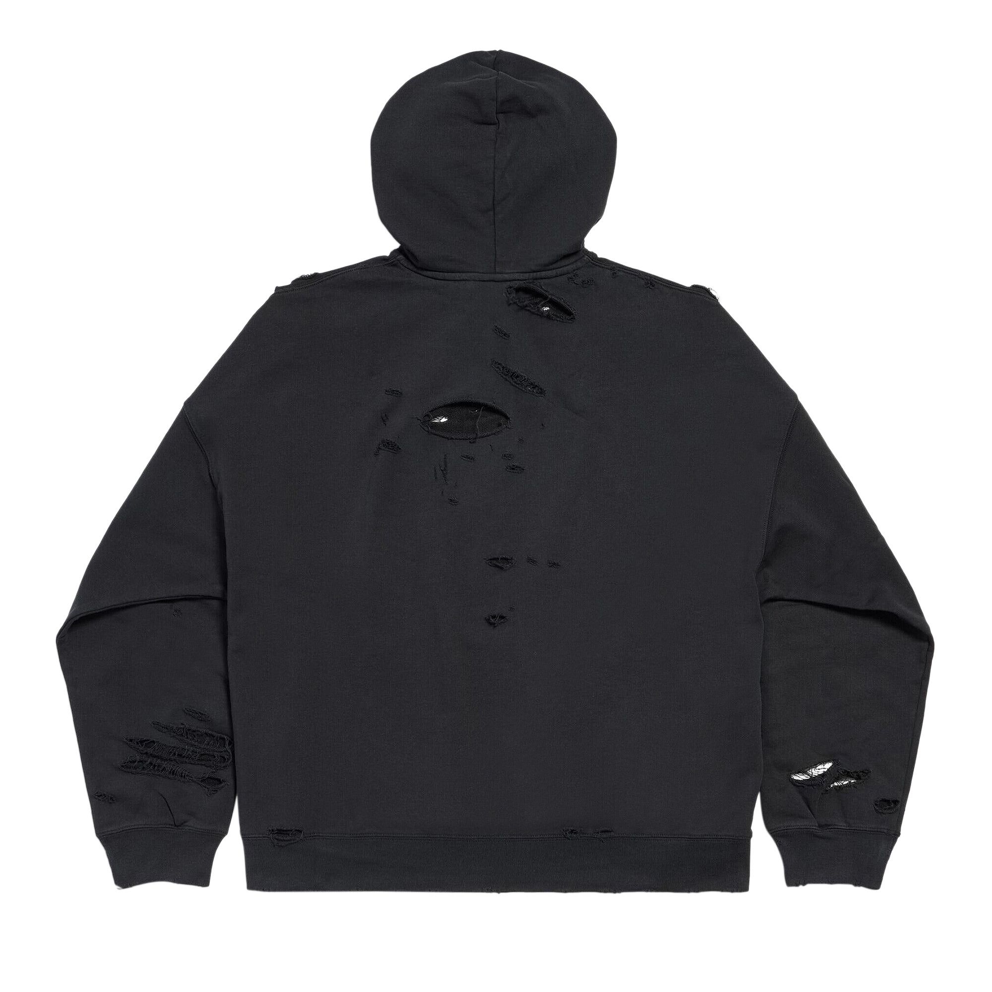 BALENCIAGA｜HOODIES/SWEATS (675003 TQVP1 1569) Buy Balenciaga Wide Fit Hoodie 'Faded Black/White' - 675003