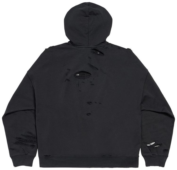 Balenciaga Wide Fit Hoodie Faded BlackWhite