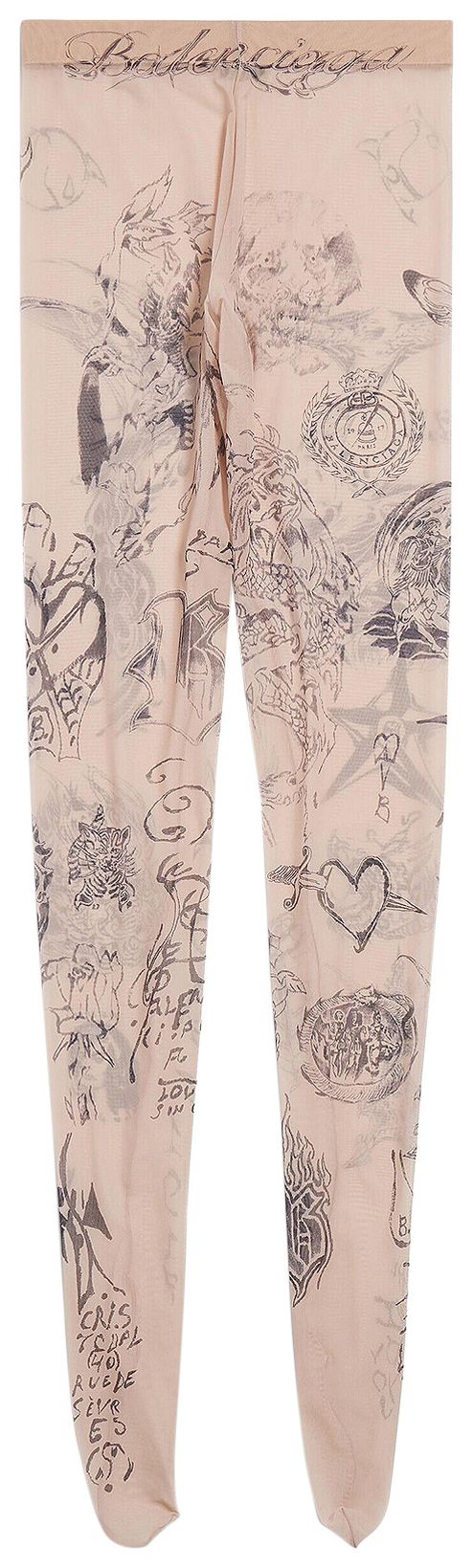 Balenciaga Tattoo Tights Light Beige