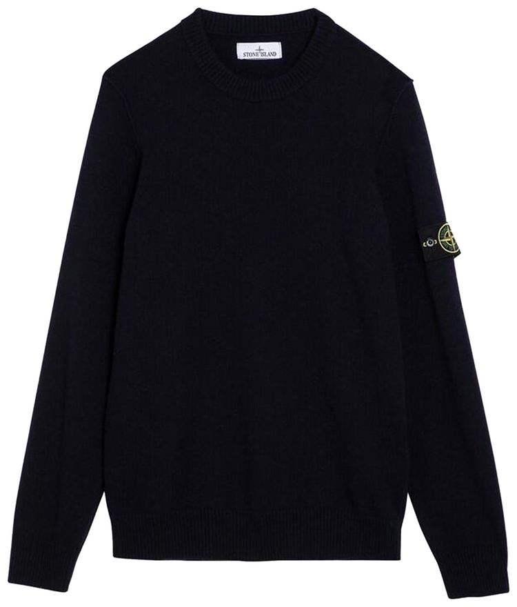 Stone Island Lambs Wool Crewneck Navy Blue