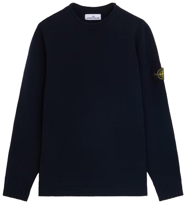 Stone Island Lambs Wool Crewneck Navy Blue