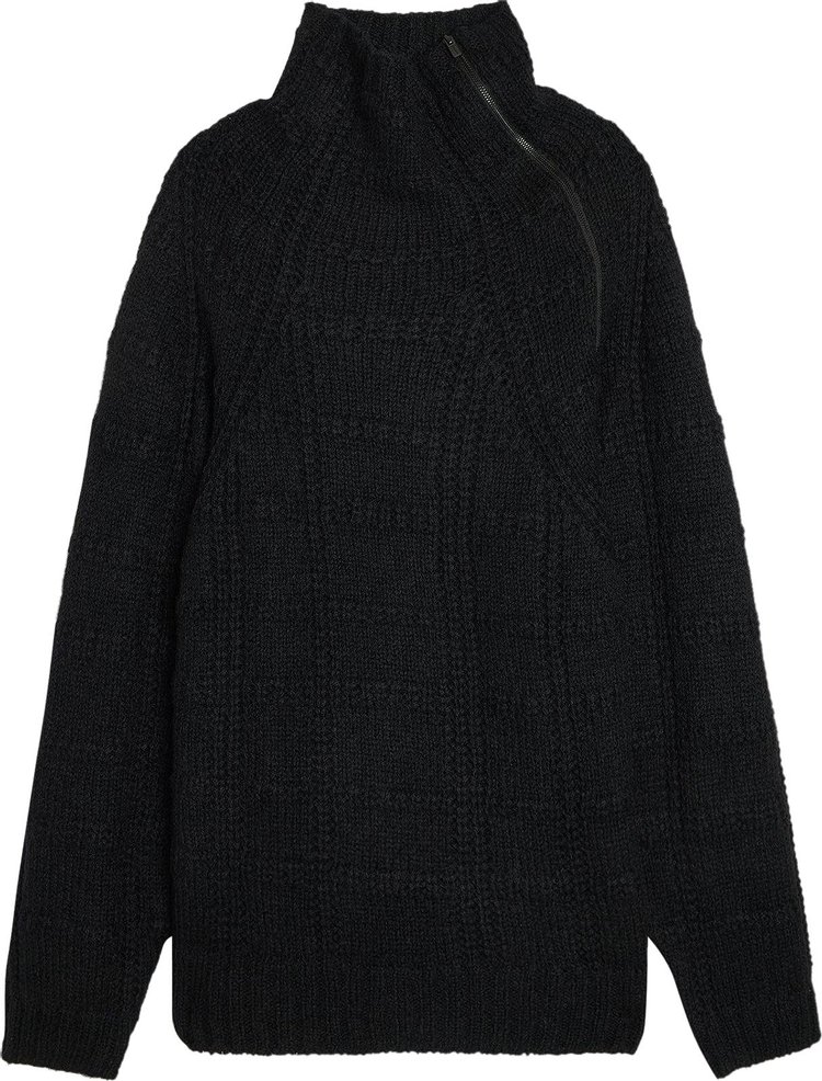 Yohji Yamamoto Pour Homme Stripe Zipper Raglan Black