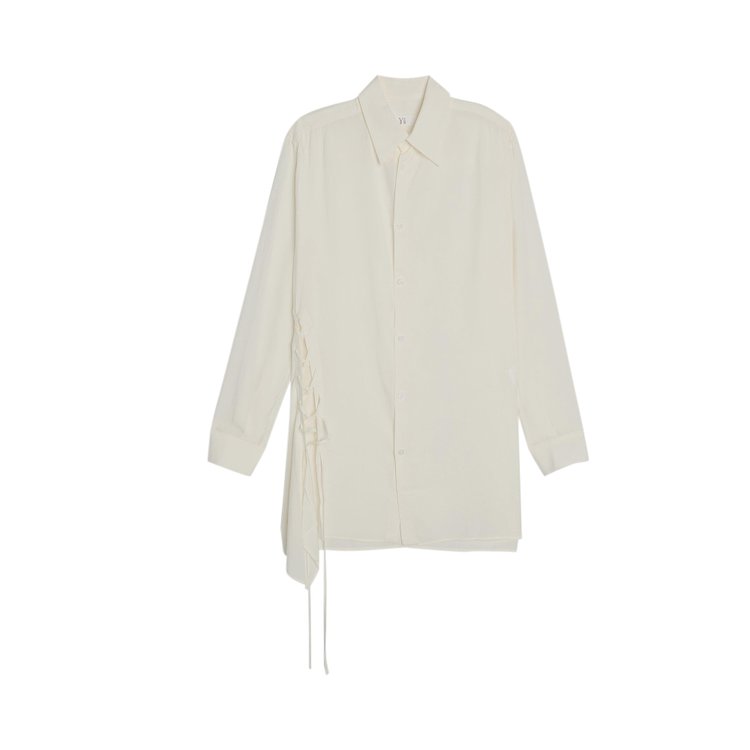 Ys Lace Button Down Shirt White