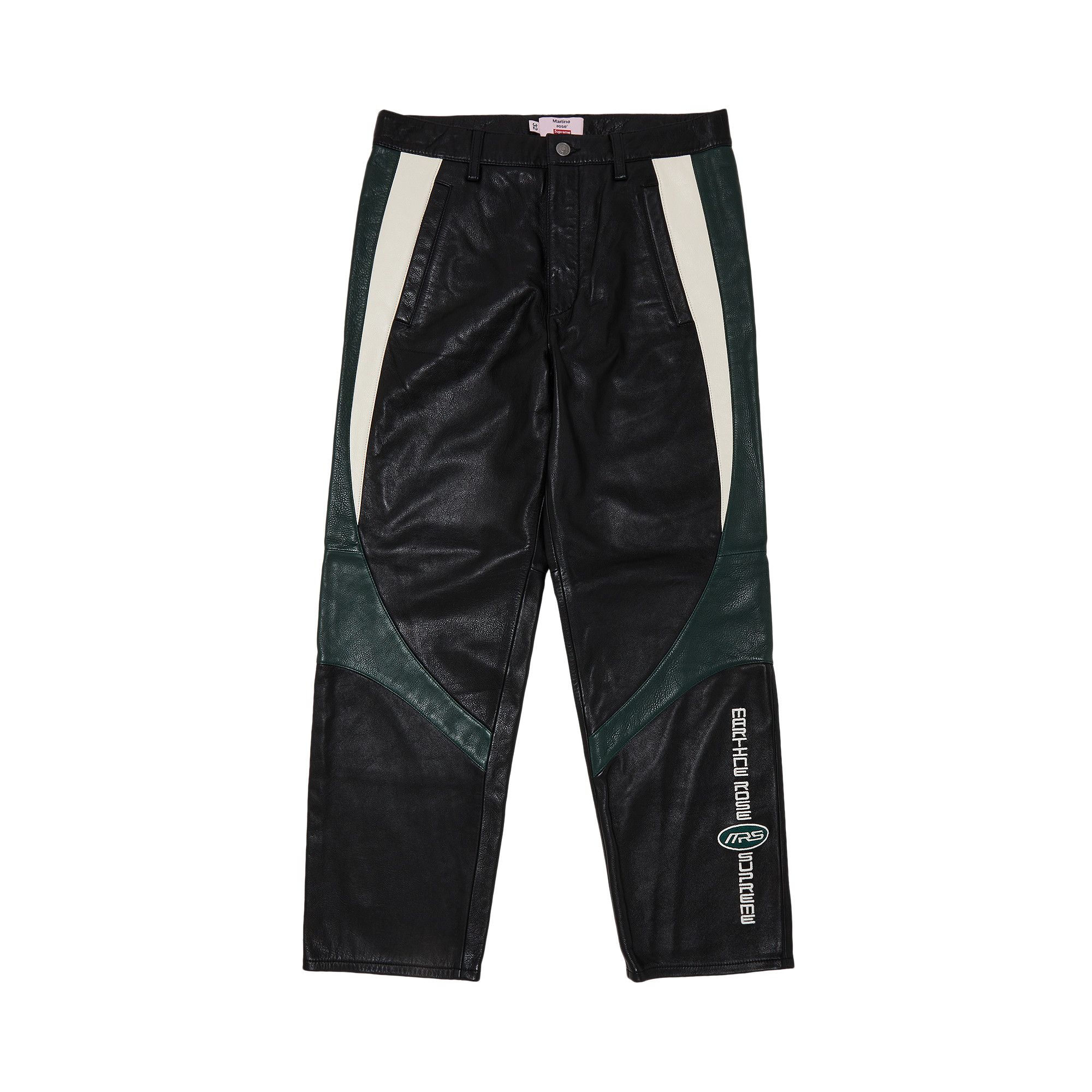 【本物新品保証】 x Supreme Buy Martine FW24P66 - 'Black' Pant Leather Rose パンツ