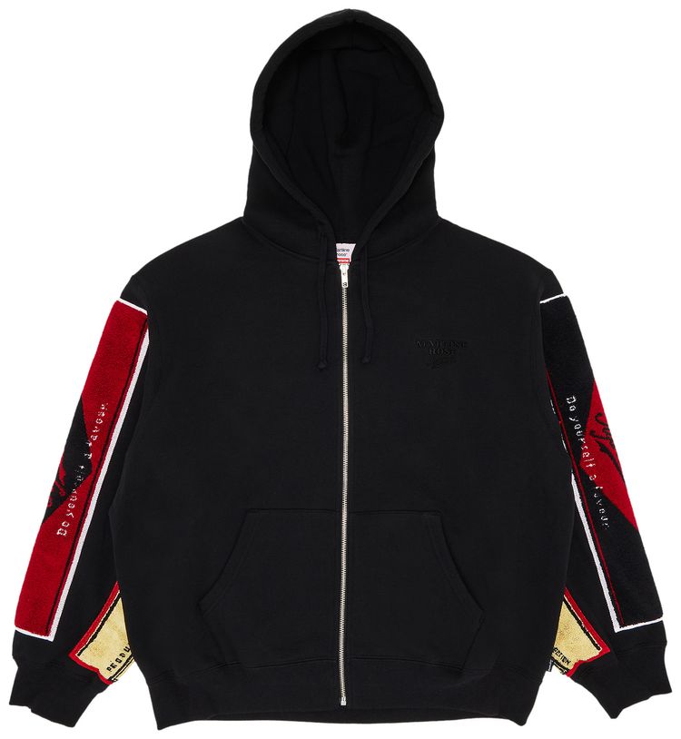 Supreme x Martine Rose Towel Zip Up Hooded Sweatshirt Black