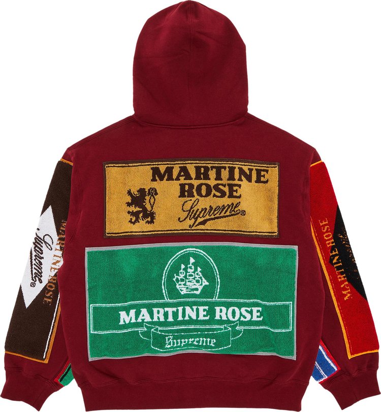 Supreme x Martine Rose Towel Zip Up Hooded Sweatshirt Cardinal