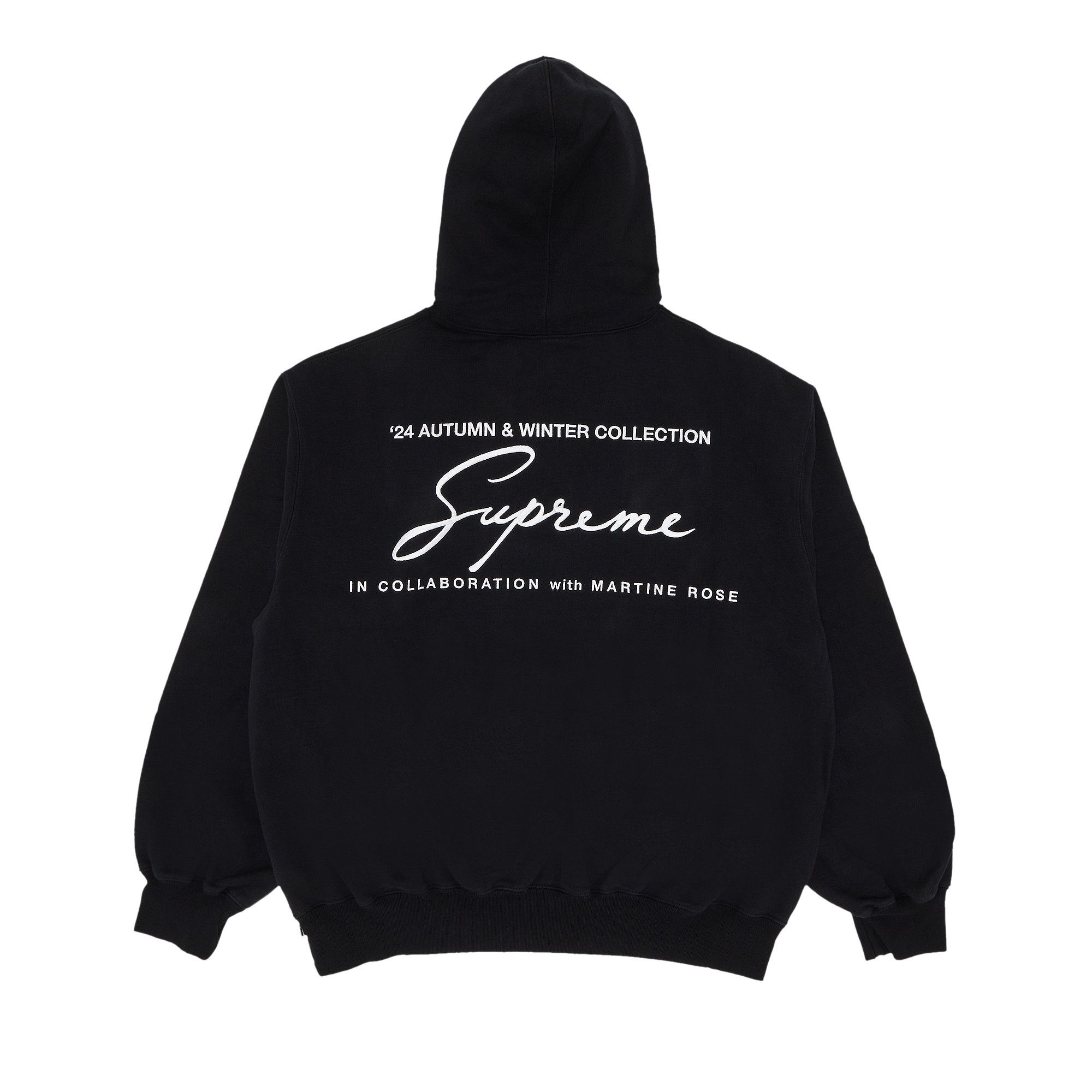 Supreme classic script hooded sweatshirt black on sale