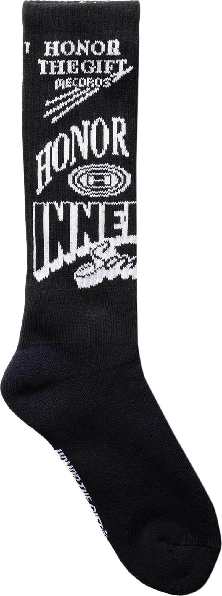 Honor The Gift Mixed Graphic Ribbed Sock Black