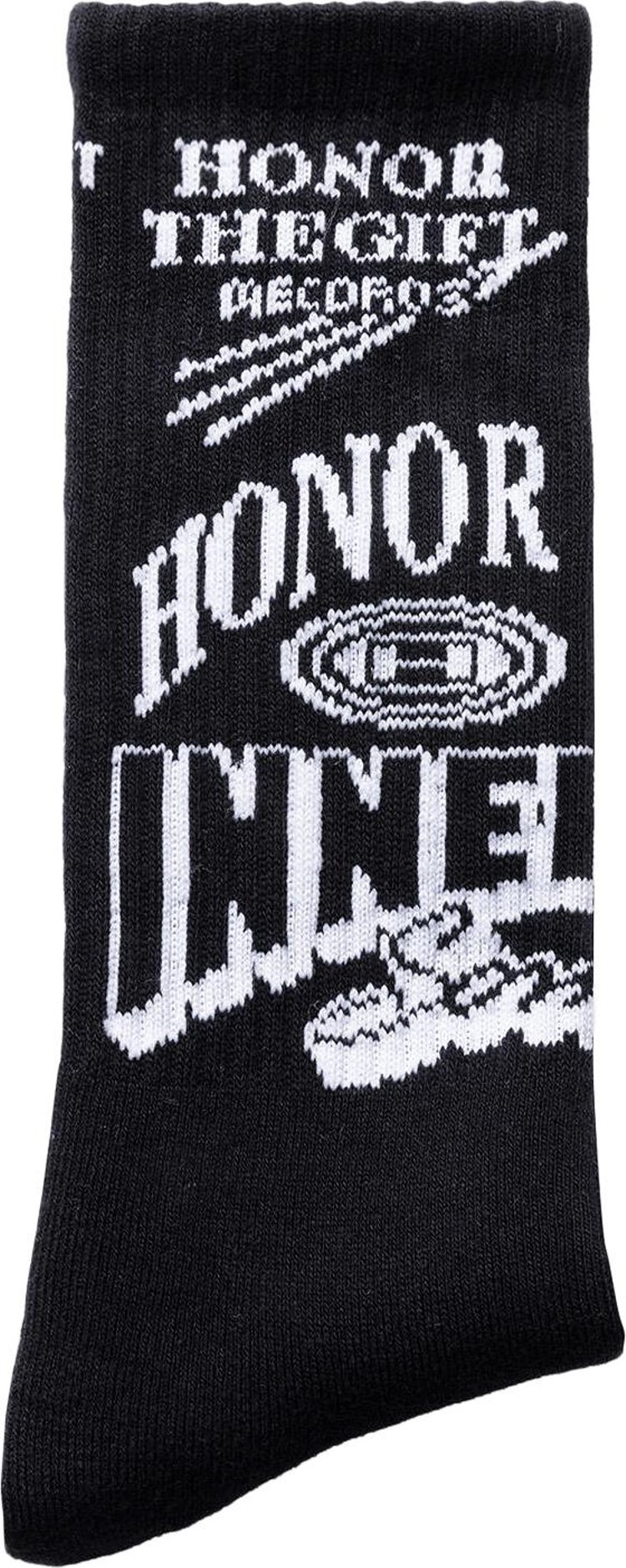 Honor The Gift Mixed Graphic Ribbed Sock Black