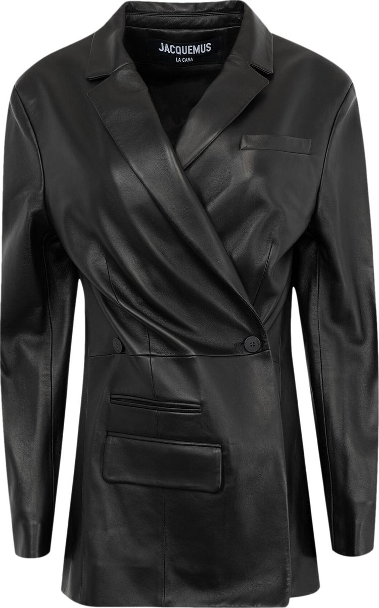 Jacquemus La Veste Tibau Cuir Blazer Black