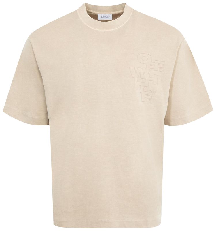 Off White Outline Arrow Skate Tee Brown Rice