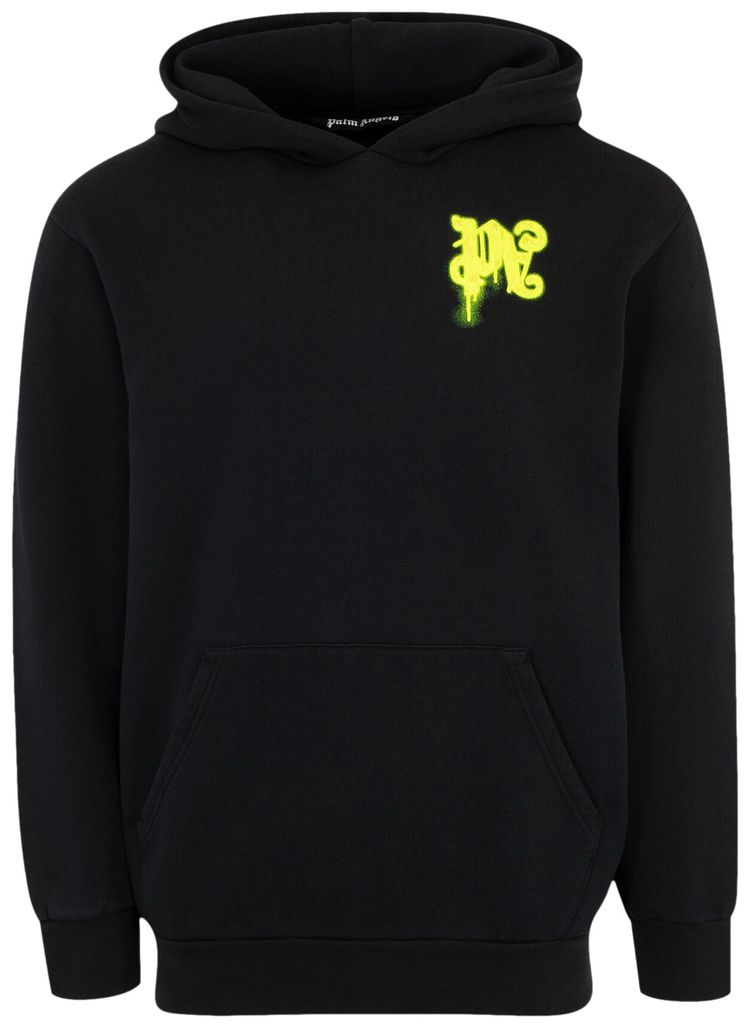 Palm Angels Thinking Pencil Hoodie BlackYellow Fluo