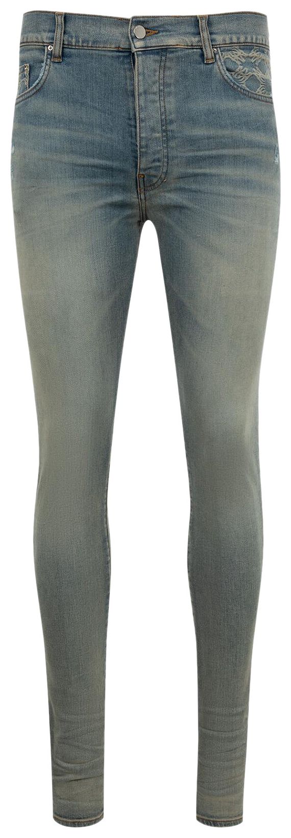 Amiri Quad Contrast Skinny Jeans Antique Indigo