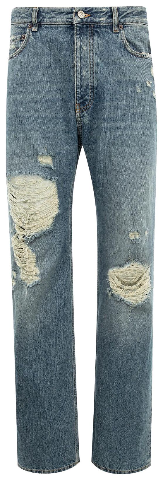 Balenciaga Ripped Pants Sun Bleached Blue