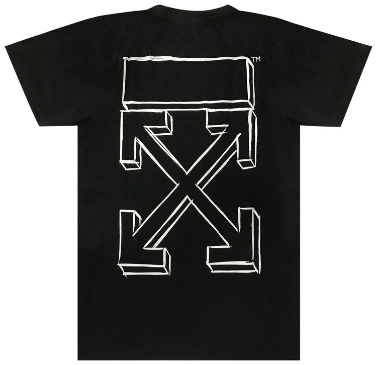 Off White Marker Arrows Sketch Oversized T Shirt Black