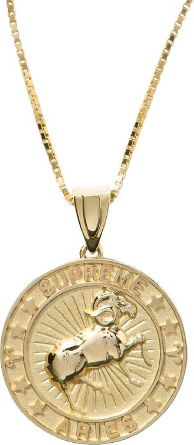 Supreme x JacobCo 14K Gold Zodiac Pendant Gold   Aries