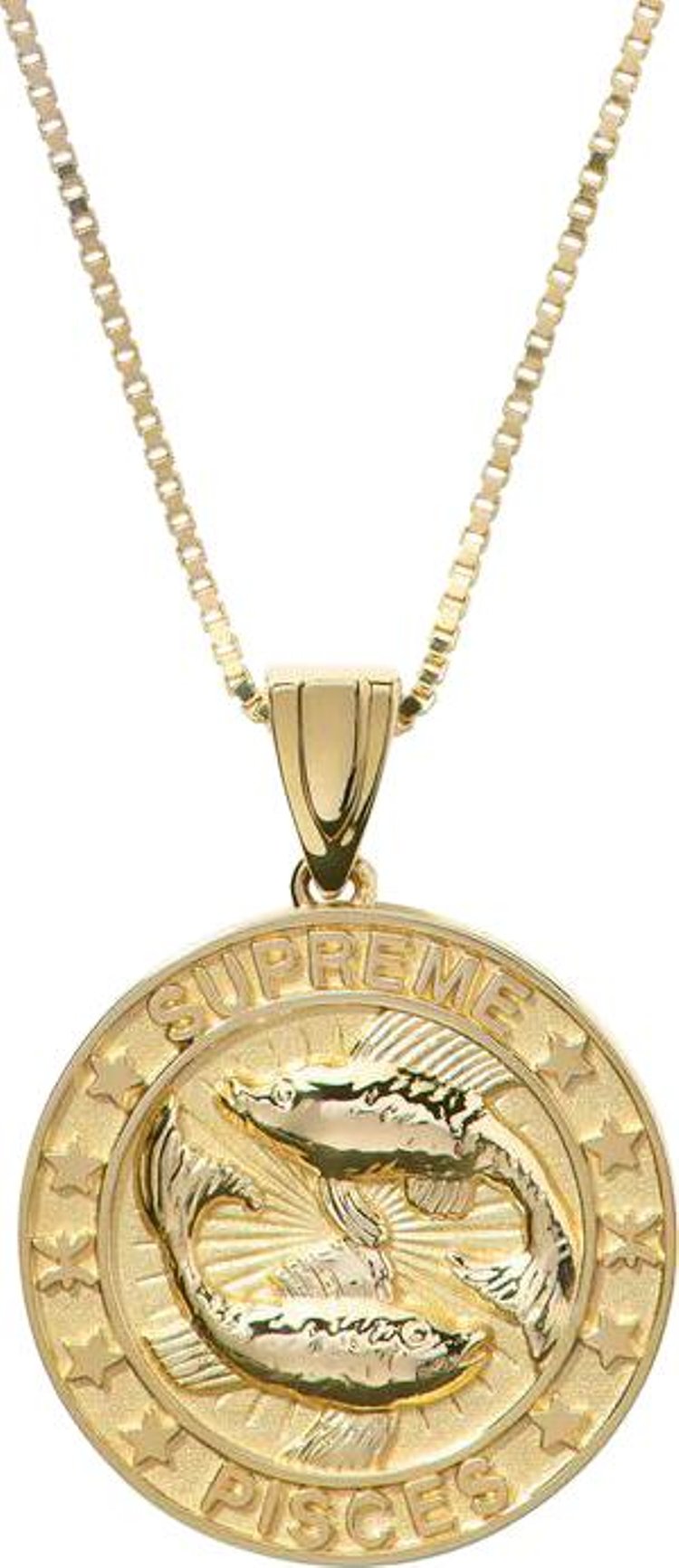 Supreme x JacobCo 14K Gold Zodiac Pendant Gold   Pisces