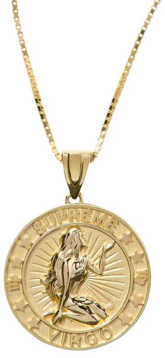 Supreme x JacobCo 14K Gold Zodiac Pendant Gold   Virgo
