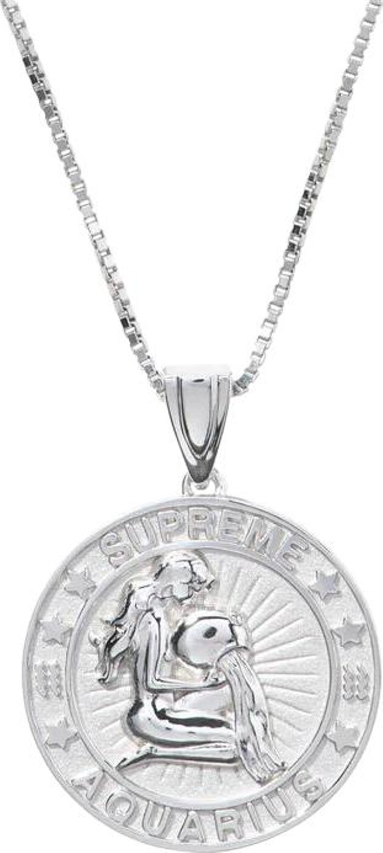 Supreme x JacobCo Sterling Silver Zodiac Pendant Silver   Aquarius