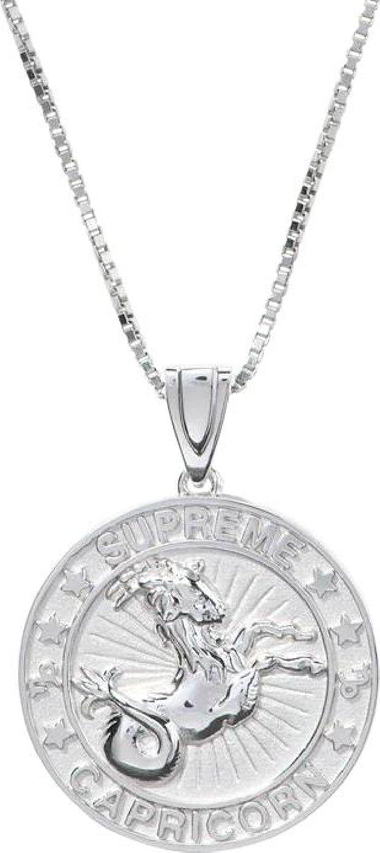 Supreme x JacobCo Sterling Silver Zodiac Pendant Silver   Capricorn