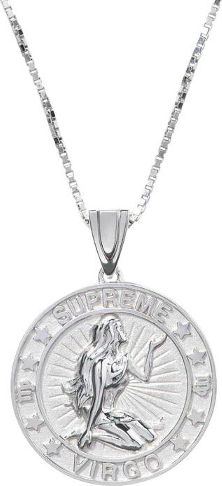 Supreme x JacobCo Sterling Silver Zodiac Pendant Silver   Virgo