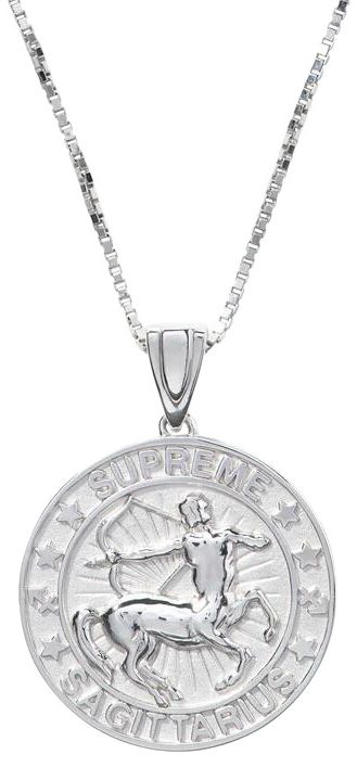 Supreme x JacobCo Sterling Silver Zodiac Pendant Silver   Sagittarius