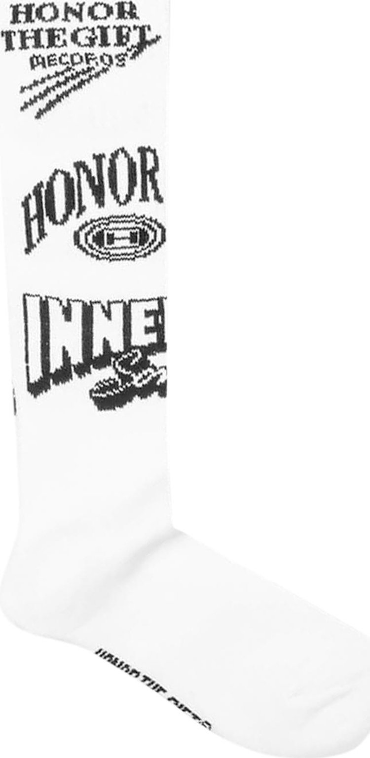 Honor The Gift Mixed Graphic Ribbed Sock White