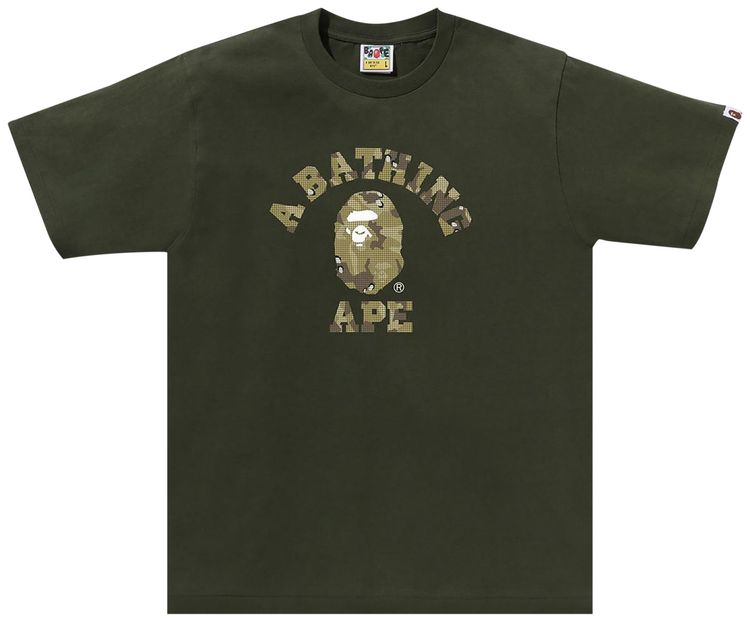 BAPE Bitmap College Tee Olive Drab