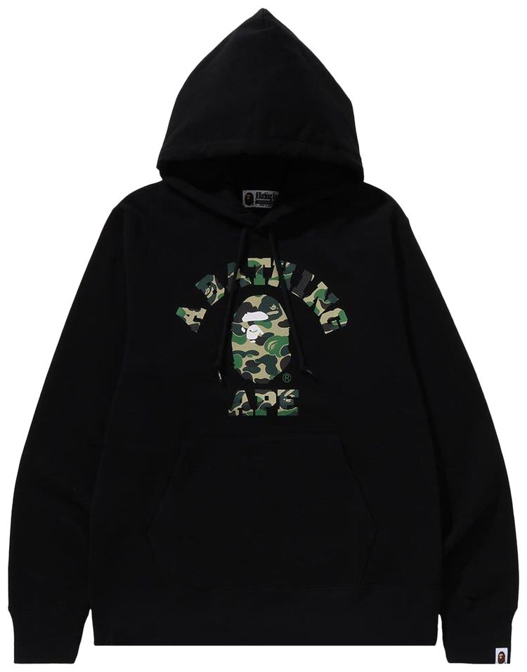 BAPE ABC Camo College Pullover Hoodie Black