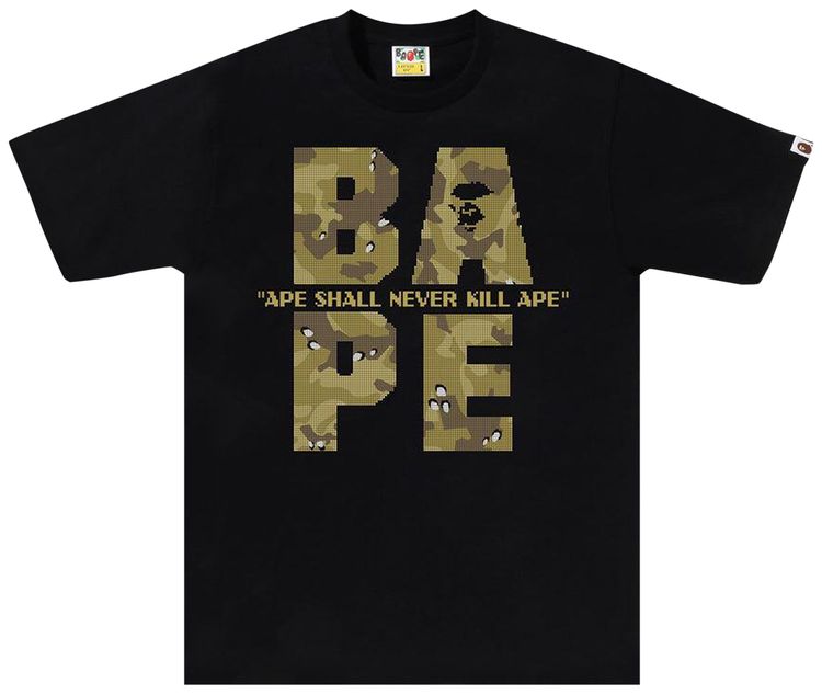 BAPE Bitmap Logo Tee Black