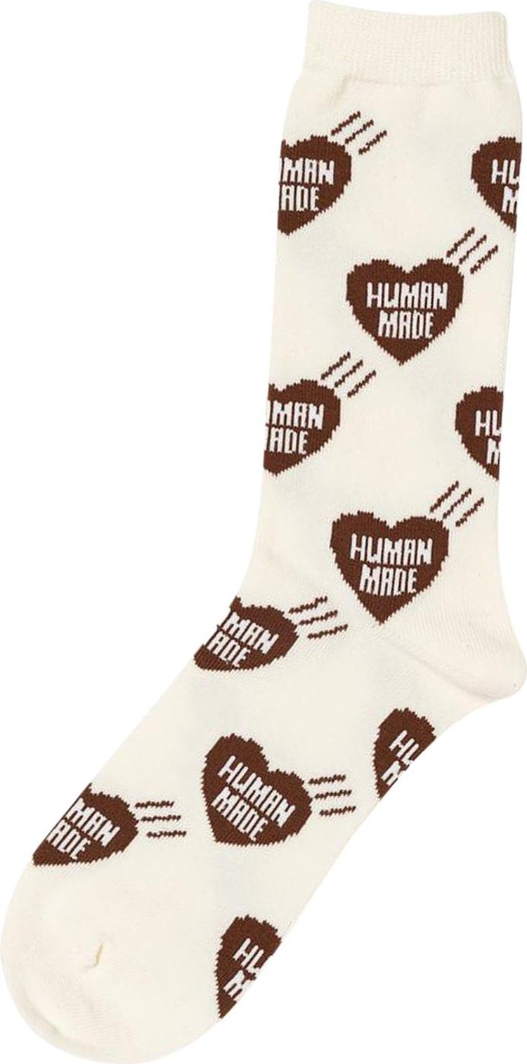 Human Made Heart Socks Brown