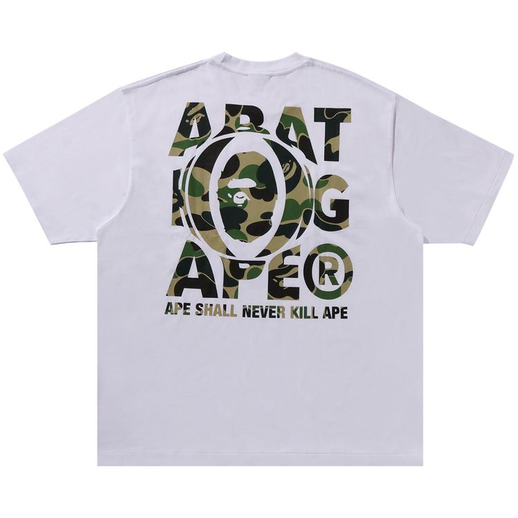 BAPE ABC Camo Ape Head Relaxed Fit Tee White