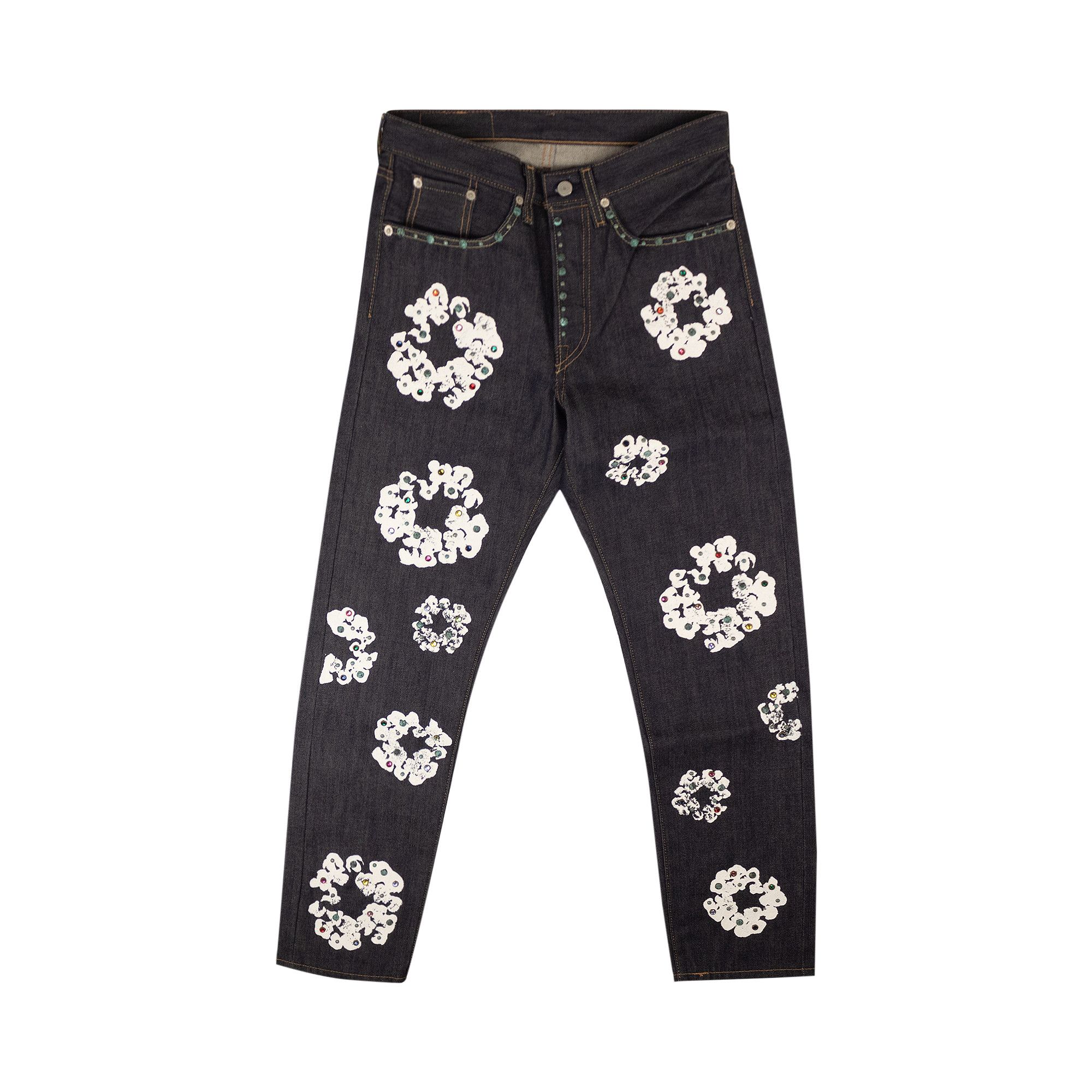 Buy Denim Tears Rhinestone Wreath Jeans 'Indigo' - 400 902