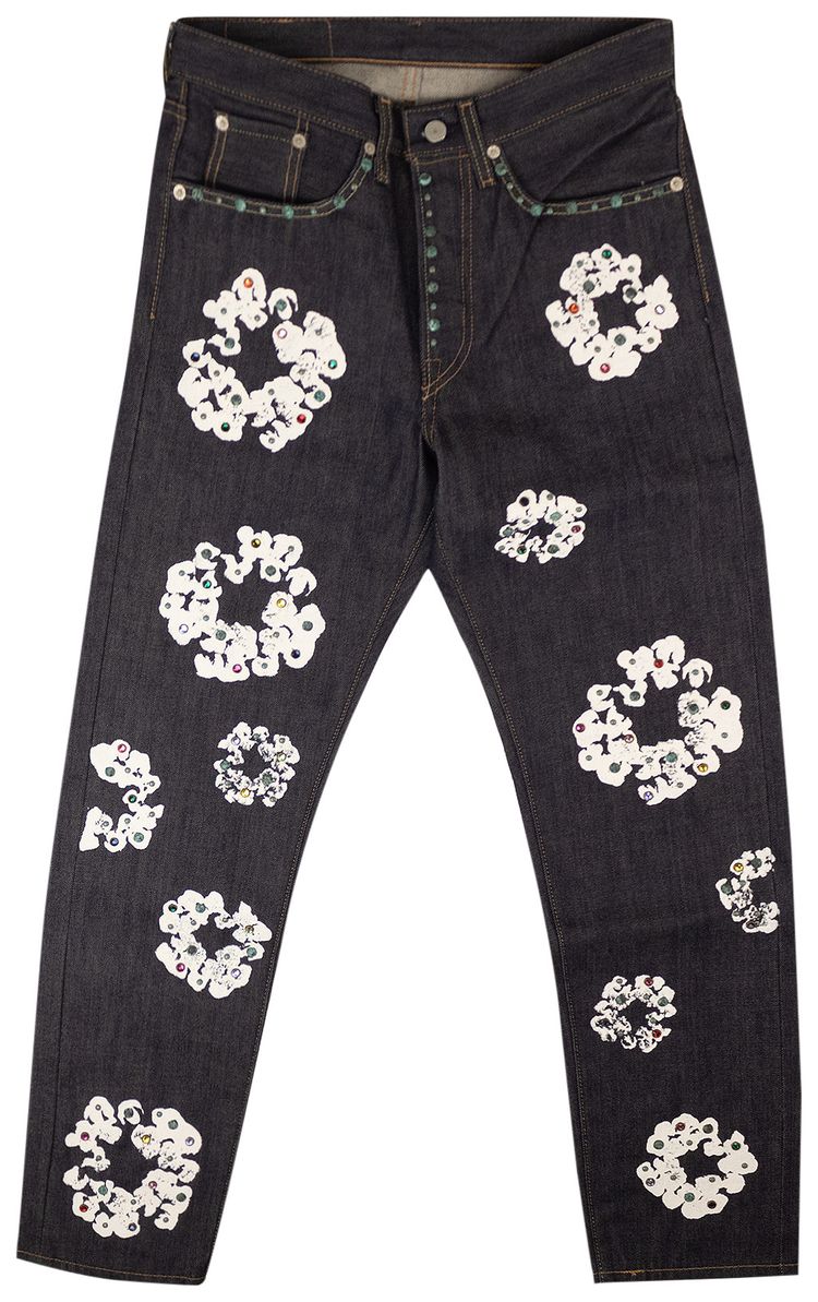 Denim Tears Rhinestone Wreath Jeans Indigo