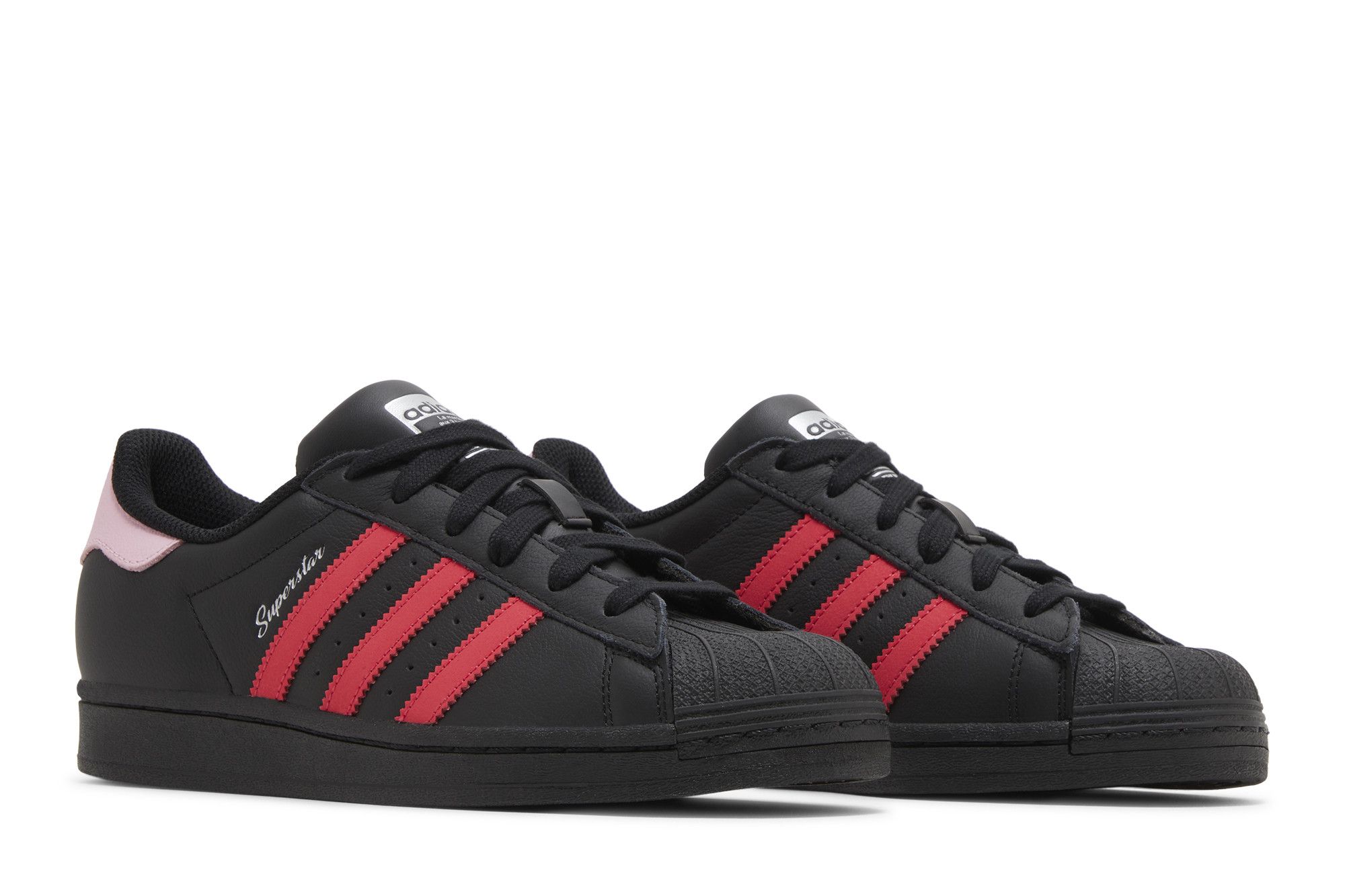Adidas superstar black red stripe store
