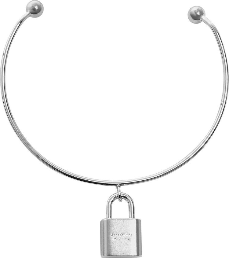 Acne Studios Lock Necklace Silver