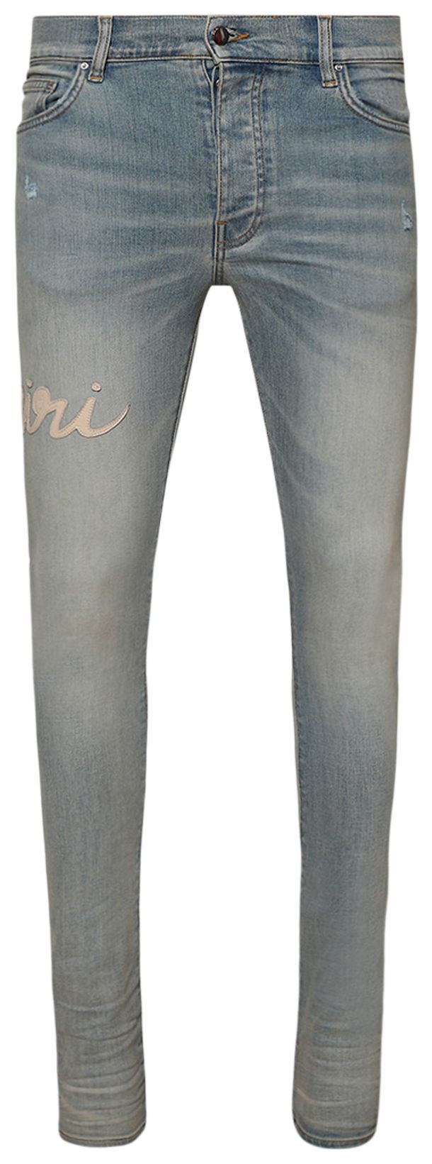 Buy Amiri Script Logo Skinny Jean 'Antique Indigo' - AMDNSY1086 406 ...
